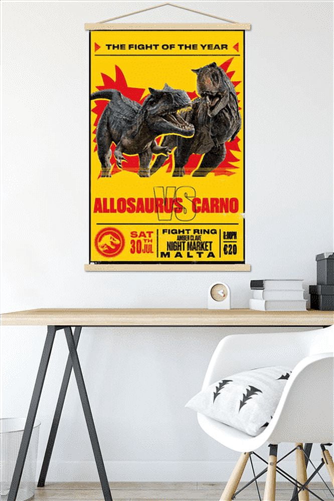Jurassic World: Dominion - Allosaurus Vs Carno Wall Poster with Magnetic Frame, 22.375" x 34"