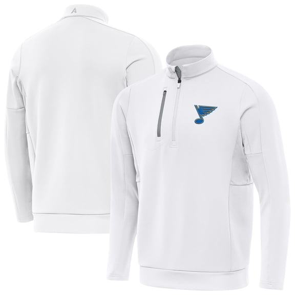 Men's Antigua White St. Louis Blues Generation Quarter-Zip Pullover Top