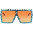 thumbnail image 2 of FEISEDY Oversized Sparkling Crystal Sunglasses Disco Diamond Flat Top Fashion Square Large Shades B2782, 2 of 14