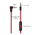 thumbnail image 2 of Cable de audio de repuesto con micrófono en línea y control para auriculares Beats By Dr Dre Solo Studio Pro Detox Wireless Mixr Executive Pil, 2 of 4