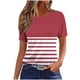 thumbnail image 1 of Tops de Cuello Redondo para las Mujeres de Manga Corta Impresa Casual, Camiseta de Moda para Uso Diario Y de Fiesta, 1 of 7