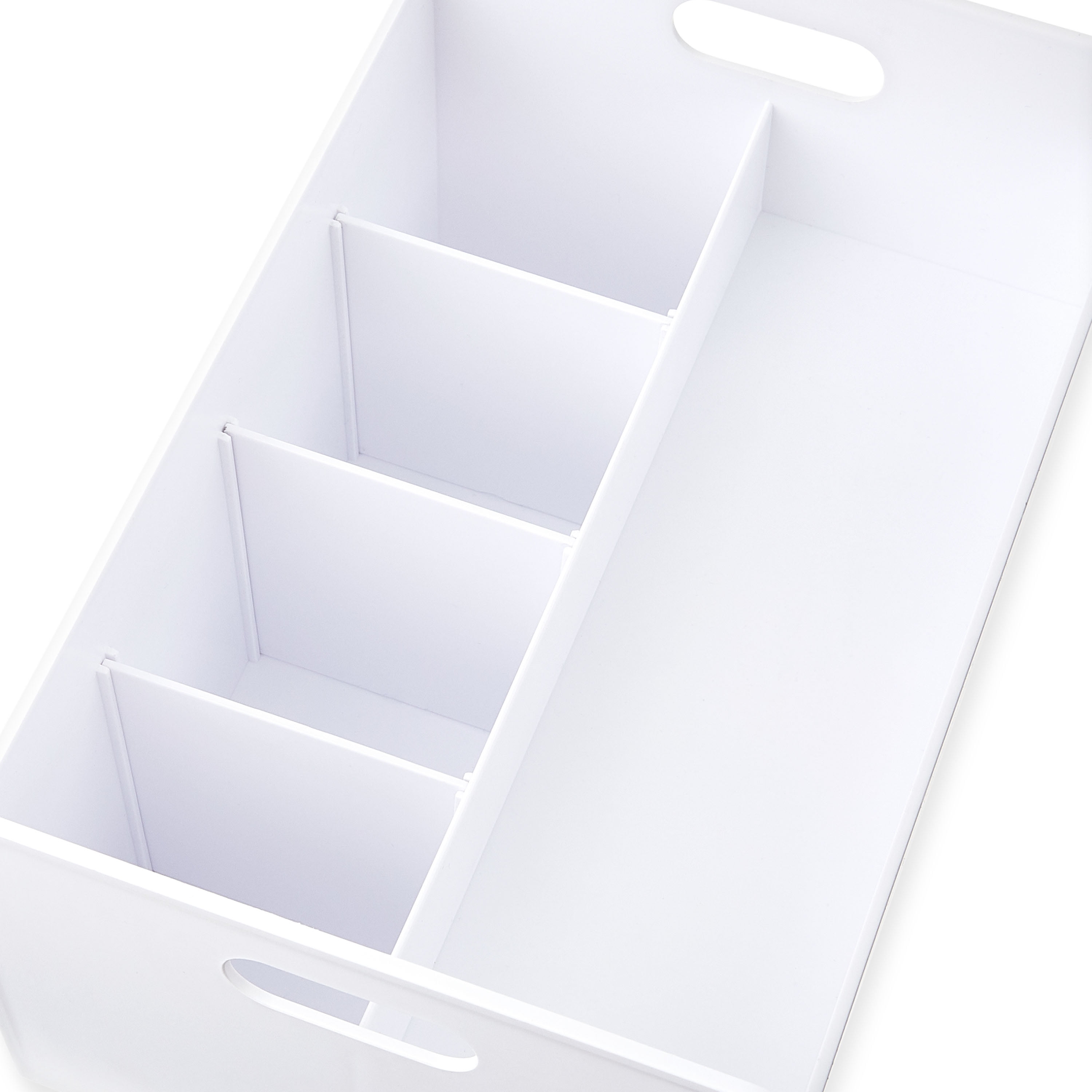 Pen+Gear Plastic Desktop Caddy Organizer with Multiple Compartments, White