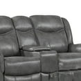 thumbnail image 4 of Leatherette Recliner Wooden Loveseat with Power Cord and USB Docks, Gray, 4 of 5