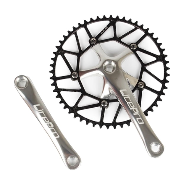 Juego de s individuales 170 mm s 130 BCD Juego de s para bicicleta de carretera de montaña, engranaje fijo (negro) Plata Soledad Juego de bielas de plato de bicicleta