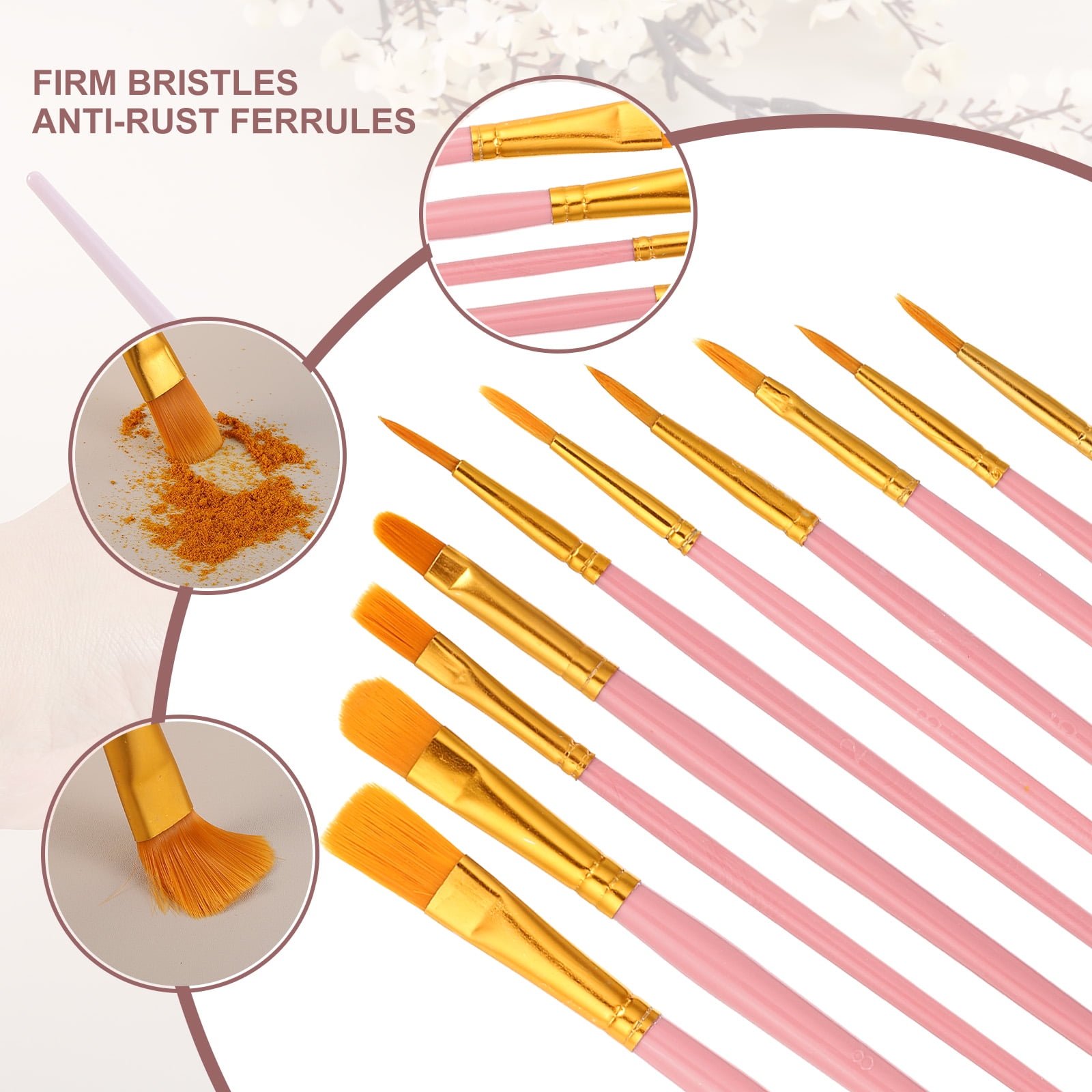 Paint Brushes Set, 100Pcs Acrylic Paint Brush Nylon Hair for Watercolor Oil Painting Miniature Detailing Rock Painting, Red