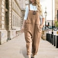 thumbnail image 2 of Nmmued Overalls for Women Loose Fit, Linen Overalls for Women, Bib Overalls Women, Baggy Overalls for Women, Wide Leg Overalls for Women, Khaki M, 2 of 6
