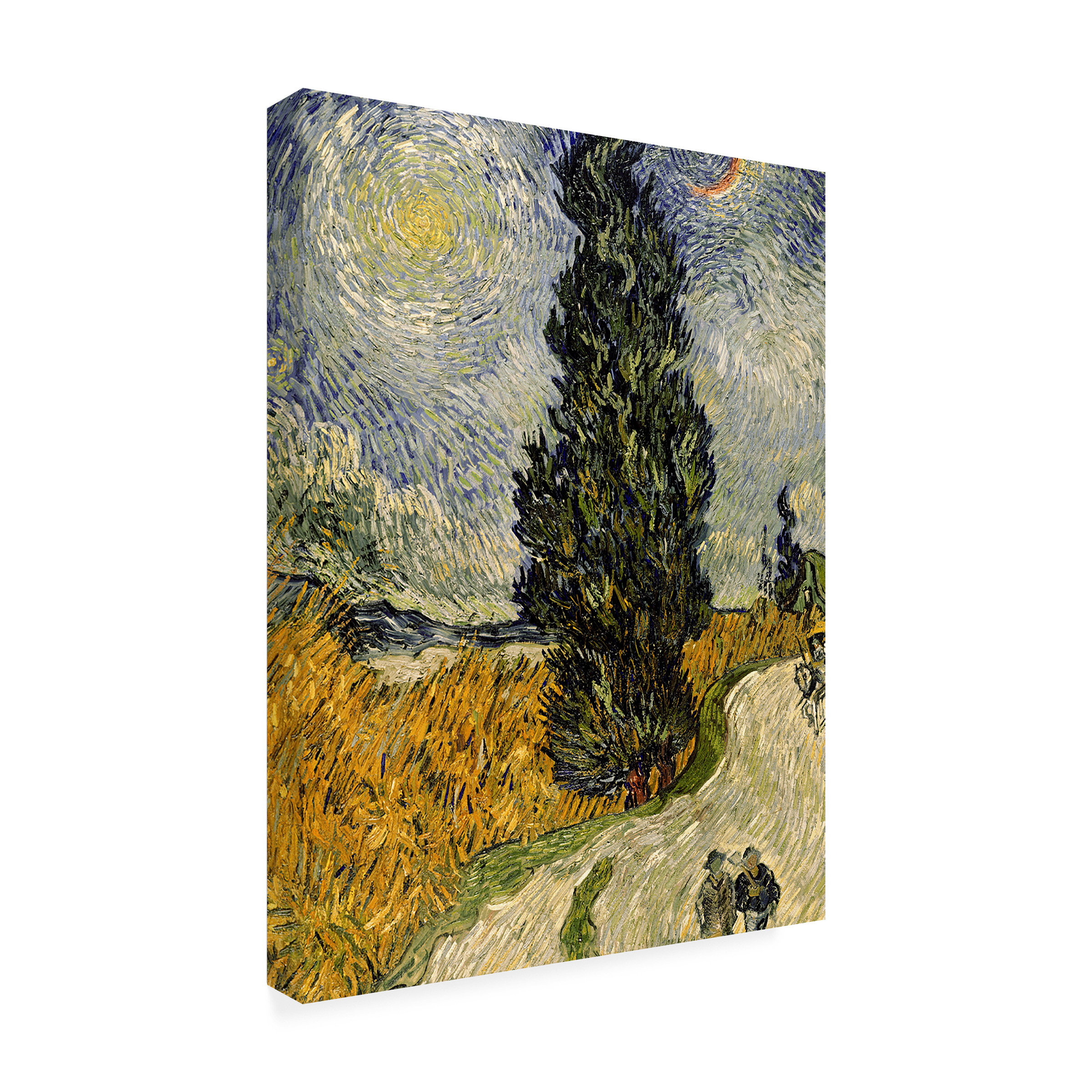 Trademark Art "Road with Cypresses, 1890" Canvas Art by Vincent van Gogh