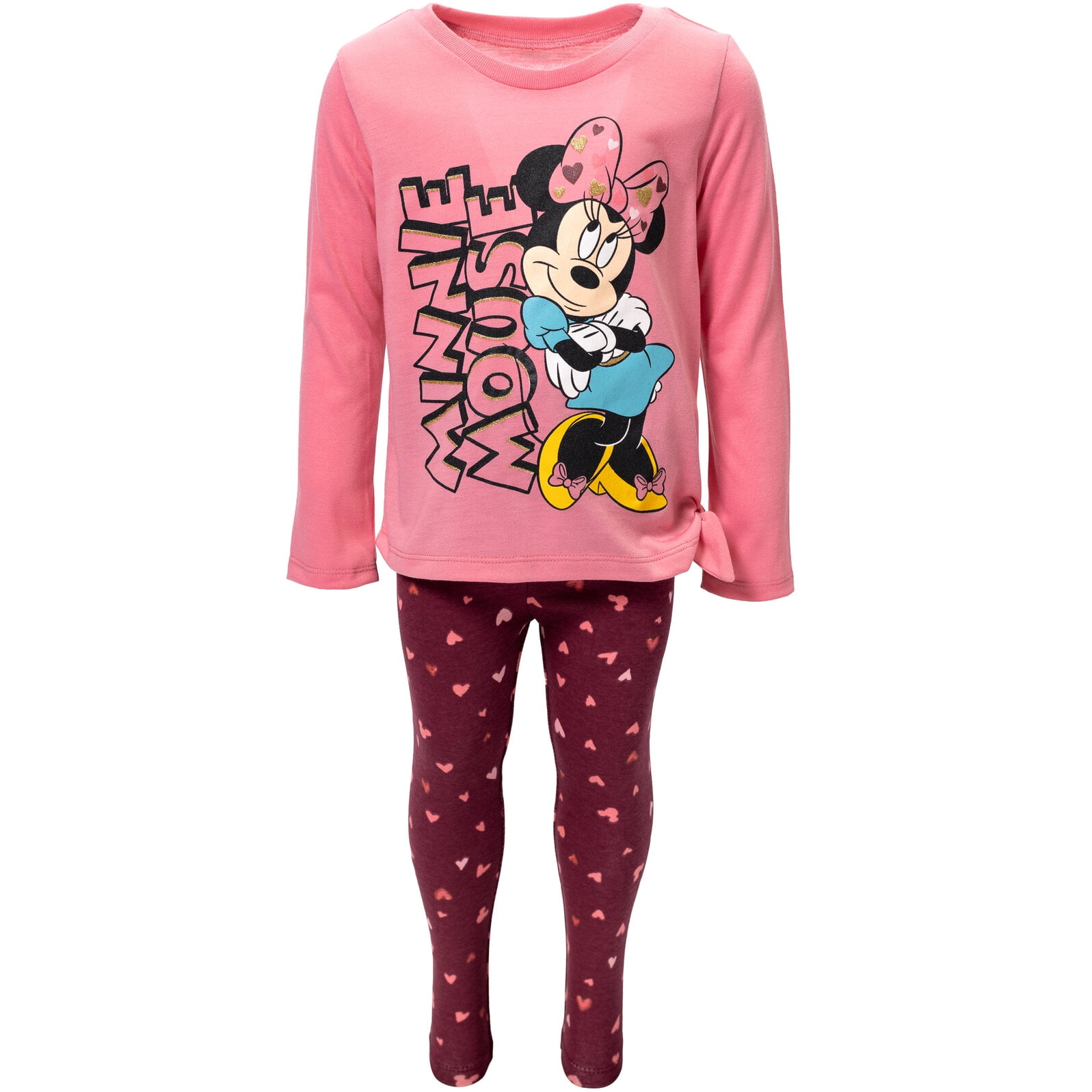 8 EUC NWT Size 7 8 girls pj tops leggings Disney Minnie Mouse