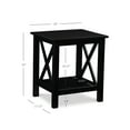 Linon Davis Solid Wood End Table, 22" Tall with Shelf, Black Finish