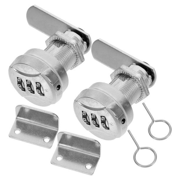 unbranded 2Jgo Cerraduras Mecánicas Con Combinación De Aleación De Zinc Para Oficina Cajones Archivadores Plata
