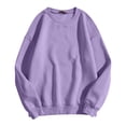 thumbnail image 4 of RUTAYY Women's Sweatshirt Solid Color Long Sleeve Fall Winter Pullover Soft Casual Fashion Plus Size Comfortable Crewneck Sweatshirt Purple, 4 of 4