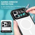 thumbnail image 4 of for iPhone 15 Pro Max Clear Case with Slide Camera Lens Cover, Compatible with MagSafe, Non-Slip Slim Magnetic Shockproof PC Back Soft TPU Frame Case iPhone 15 Pro Max 6.7'' 2023, Black, 4 of 14