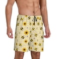 thumbnail image 2 of Sikiie Sunflowers Bee Mens Pajama Shorts, Lightweight Lounge Pant with Pockets Soft Sleep Pj Shorts for Men3X-Large, 2 of 6