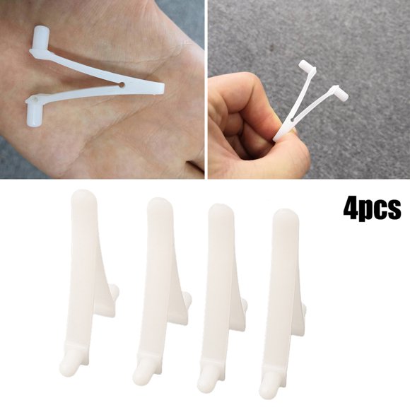 Mosiee 4X V-Clips Style White Wishbone Spring Clip For Swimming Pool Telescopic Poles 5.3*4Cm For Swimming Pool Maintenance Equipment