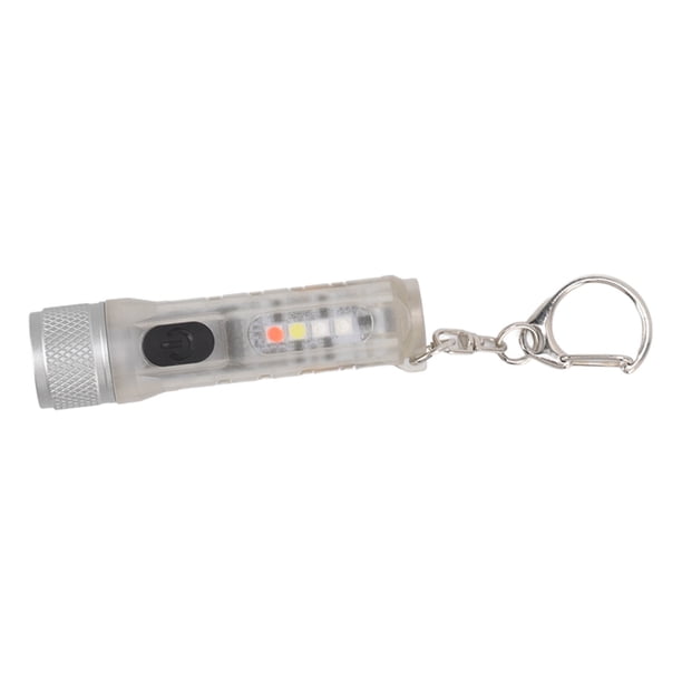 Linterna LED con llavero pequeño, luz potente, mini llavero LED, linterna con llavero USB, estética elegante