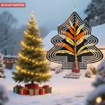 thumbnail image 4 of Stylish Metal Hanging Christmas Tree Wind Spinner - Modern Design with Orange & Yellow Leaves White Circles Perfect for Garden Decor, 4 of 7
