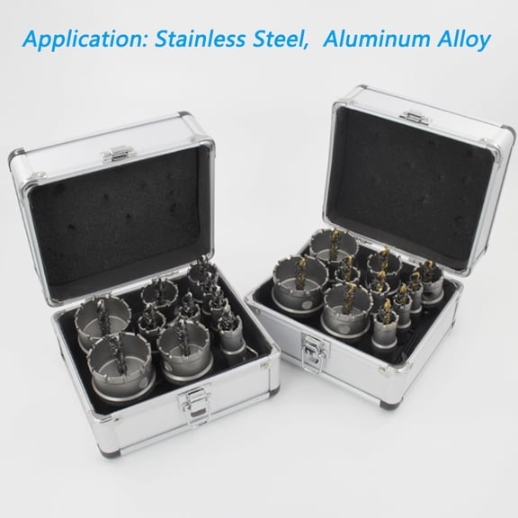 SENRISE 10 Pack/Set Carbide Alloy Holesaw Cutter Drill Bit Set for Soft Metal Wood Board High Precision 2 Choice