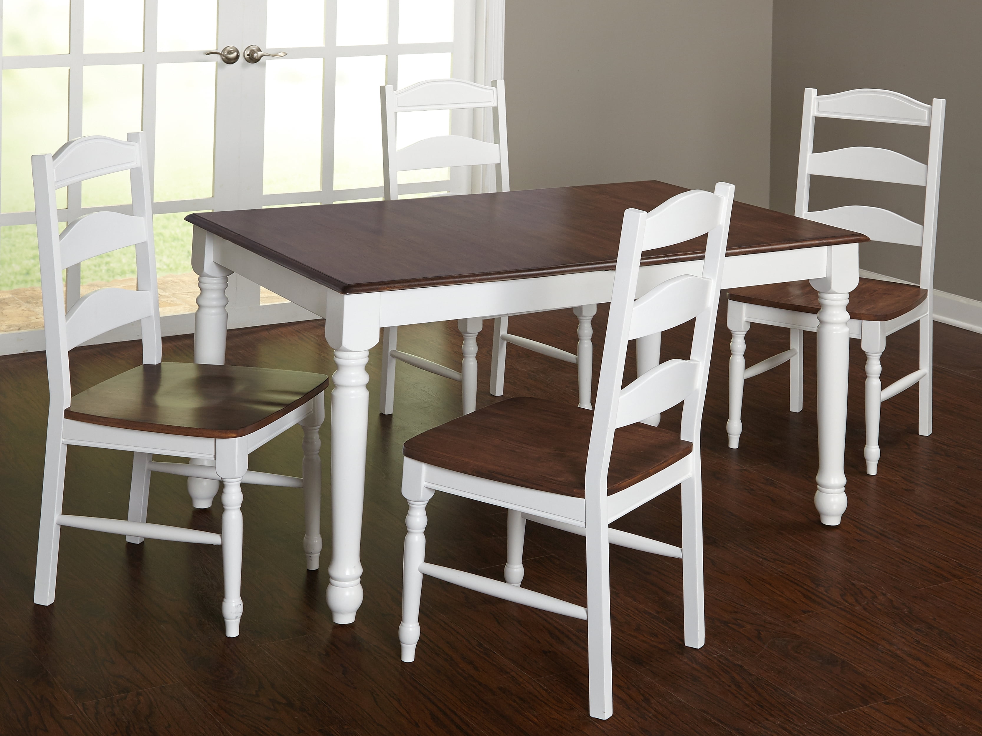 Skipton Dining Table, White/Walnut