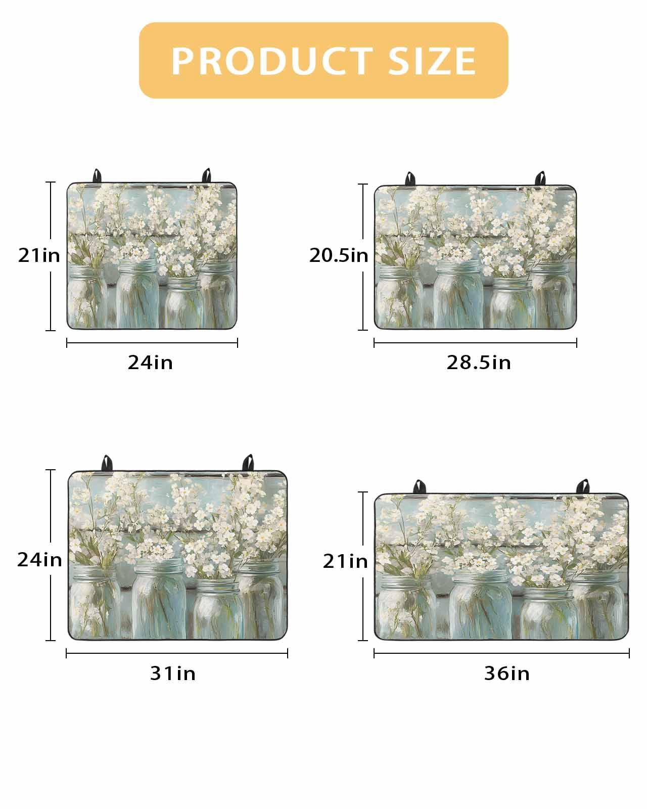 nqOlkjepod Large Induction Cooktop Protector Mat 36"x21", Retro Flower Stove Top Covers for Electric Stove, Farm Bottle Floral Modern Oil Painting Stove Burner Cover Mats, Glass Top Stove Cover