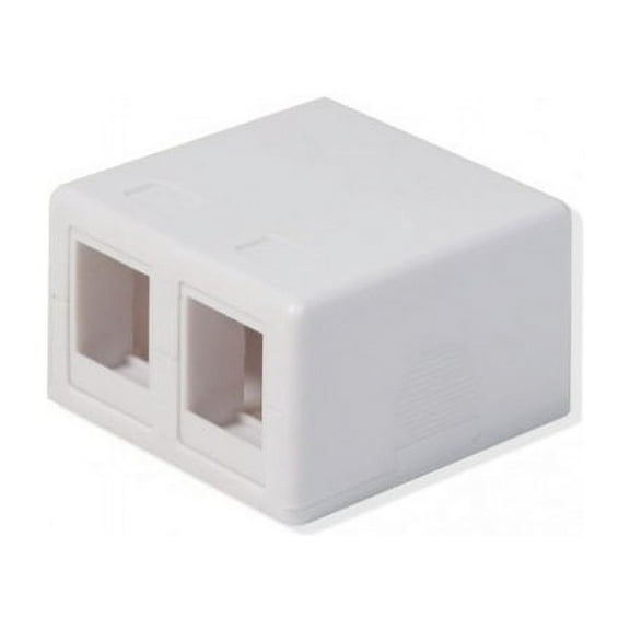 Logico SMB202 2-Port White Keystone Jack CAT5e/CAT6 Surface Mount Box