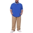 thumbnail image 2 of INSPIRE CHIC Men's Big & Tall Contrast Color Short Sleeve Button Down Work Formal Polo Shirts 6XL Royal Blue, 2 of 4