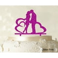 thumbnail image 1 of Wedding Couple Cake Topper With Heart Personalized Cake Topper Color Option Available 6-7 Inches Wide, 1 of 1