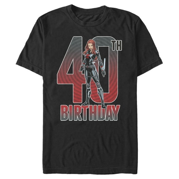 Men's Marvel Black Widow 40th Birthday  Graphic Tee Black Large
