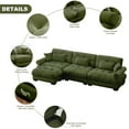 thumbnail image 5 of TUANLUO 130" Oversized Sectional Couch for Living Room, U-Shape Modular Sectional Sofa with Ottoman, Velvet 3-Seater Sofa Tufted Couch with Round Armrests, Olive Green, 5 of 9