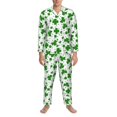 thumbnail image 3 of Fotbe St Patrick's Day4 Pijama de Hombre con Estampado de Manga Larga, Conjunto de 2 Piezas, Ropa de Dormir Suave y Cómoda con Bolsillos-Medium, 3 of 7
