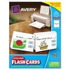 Avery Printable Flash Cards, Hole Punched, 4 1/4 x 5 1/2, White, 4 Cards/Sheet, 100/PK