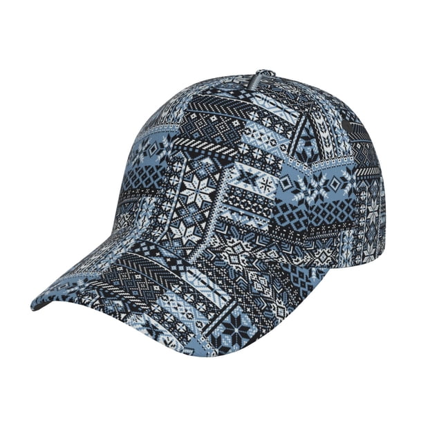 Fotbe Snowflake Vintage Pattern Gorro Clásico de Béisbol, Gorra Ajustable con Broche Snapback, Gorro de Exterior de Algodón Suave