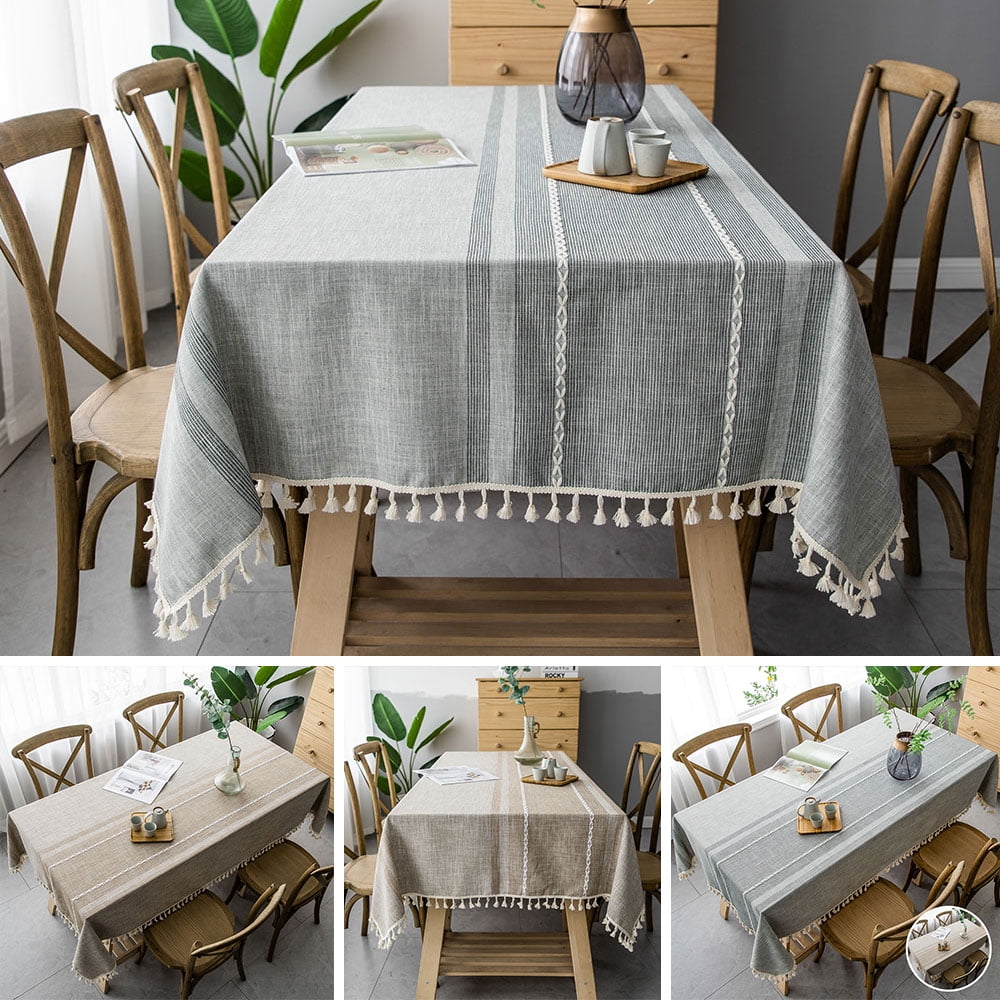 Rectangle tablecloth Washed 100% linen Wedding Dining Table cloth plain custom