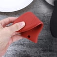 thumbnail image 5 of Xiao Hua Paquete de 4 soportes de silicona resistentes al calor para sartenes, ollas, leche, sartenes de hierro fundido, planchas, utensilios de cocina de metal y aluminio (negro y rojo), 5 of 5