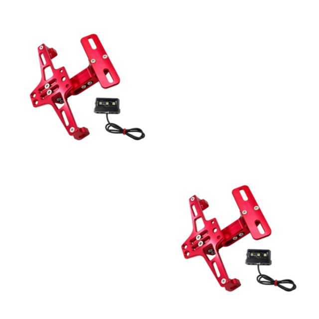 Scienceny Soporte de aluminio ajustable para motocicleta, accesorios ligeros para matrícula, soporte para matrícula, montaje de placas con luz Type1 NO1