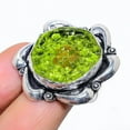 thumbnail image 2 of Moldavite Quartz Gemstone Handmade 925 Sterling Silver Ring Size 9.5, 2 of 2