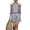 Blue, variant on SuTry Women's 2 Piece Outfits Halter Neck Ruffled Sleeveless Top Striped Shorts with Pockets Casual Summer Vacation Matching Set