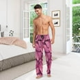 thumbnail image 7 of Pink Butterfly Ghost Pajama Pants, Men's Lounge Pants Light with Drawstring and Pockets, Christmas New Year Birthday Father's Day Gifts, Small, 7 of 7