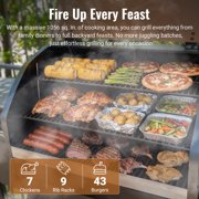 Z GRILLS BBQ Legend 1060 Sq.in Wood Pellet Grill & Smoker, 8-in-1 BBQ with PID Controller, Storage Cabinet, Side Shelf & Grill Cover, ZPG-1000D Bronze