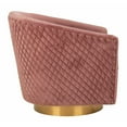 thumbnail image 6 of SAFAVIEH Couture Clara Contemporary Velvet Quilted Swivel Tub Chair, Pale Taupe, 6 of 9