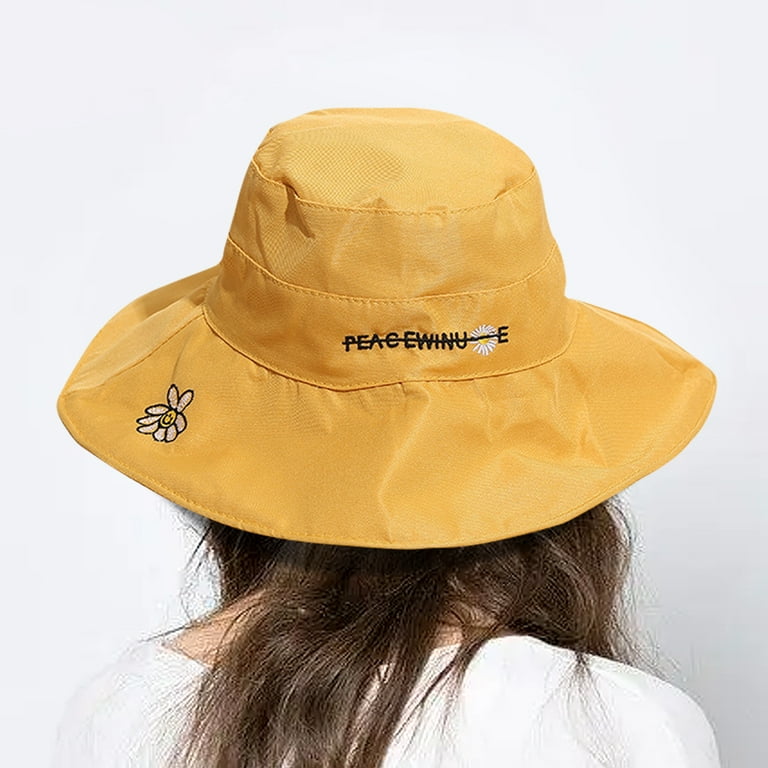 Cute Bucket Hat Beach Fisherman Hats - yellow 