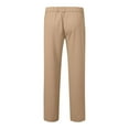 thumbnail image 4 of Men Dress Pant Solid Color Casual Comfortable Flat Front Trousers Business Khaki Pant, 4 of 4