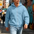 thumbnail image 5 of Sahpxhe Zip up Hoodie Women Long Sleeve Casual Fall Jacket Soft Comfy Trendy Sweatshirt with Pockets Light Blue XL, 5 of 9