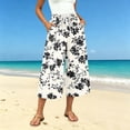 thumbnail image 5 of SwiftWear Women's Capri Pants Wide Leg Loose Casual Summer Beach Pants with Pockets Elastic Drawstring Waist Flowy Palazzo Trousers, 5 of 8