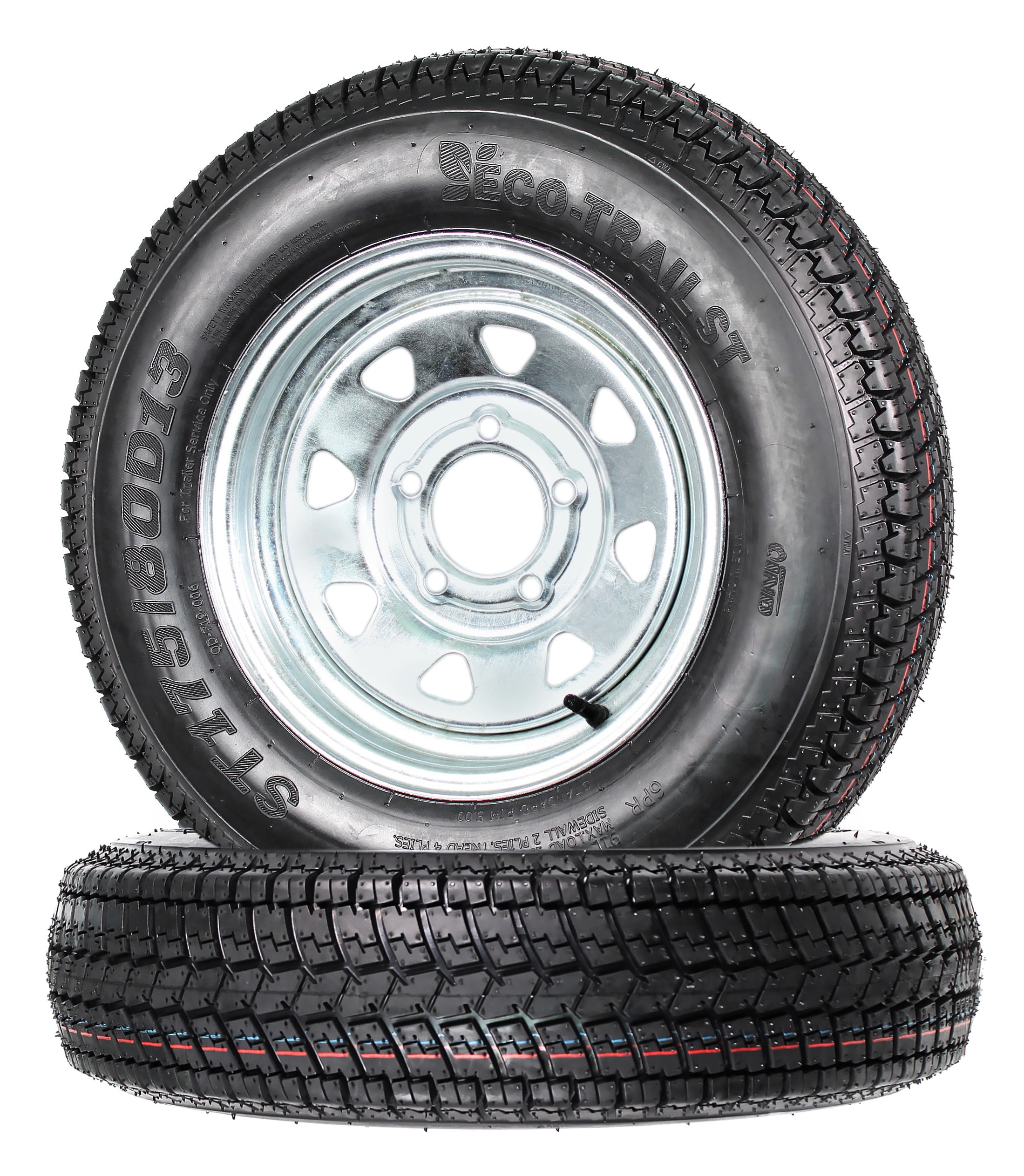 13" Kenda LoadStar K550 Trailer Tire LR C 6 ply Tires Wheel ST175/80D13 