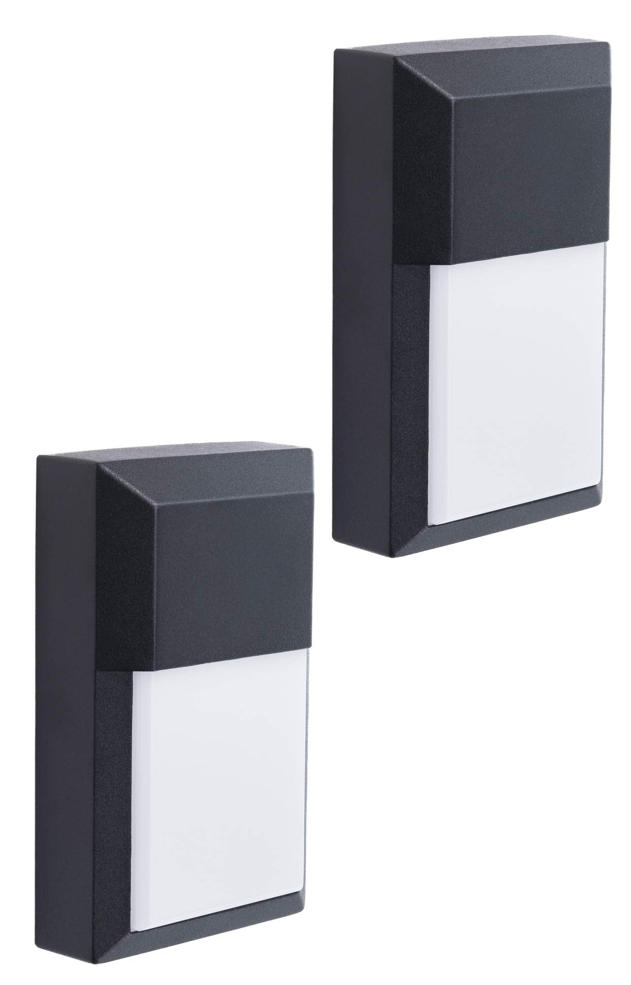 CORAMDEO Outdoor LED Square Wall Sconce Light Durable Cast Aluminum Black Finish 
