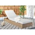 thumbnail image 3 of SAFAVIEH Vincent Wood Outdoor Chaise Lounge, Natural/White, 3 of 16