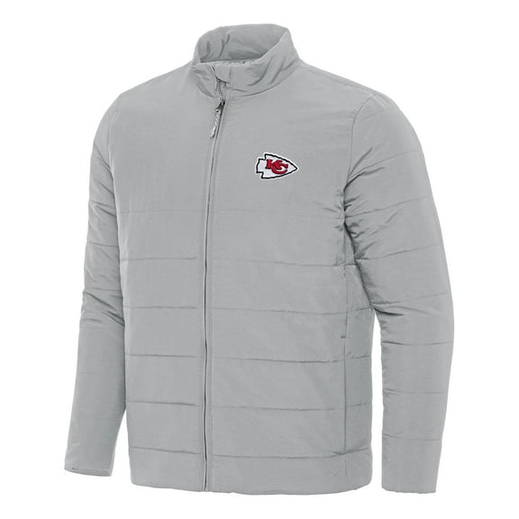 Men's Antigua  Gray Kansas City Chiefs Swelter Full-Zip Jacket