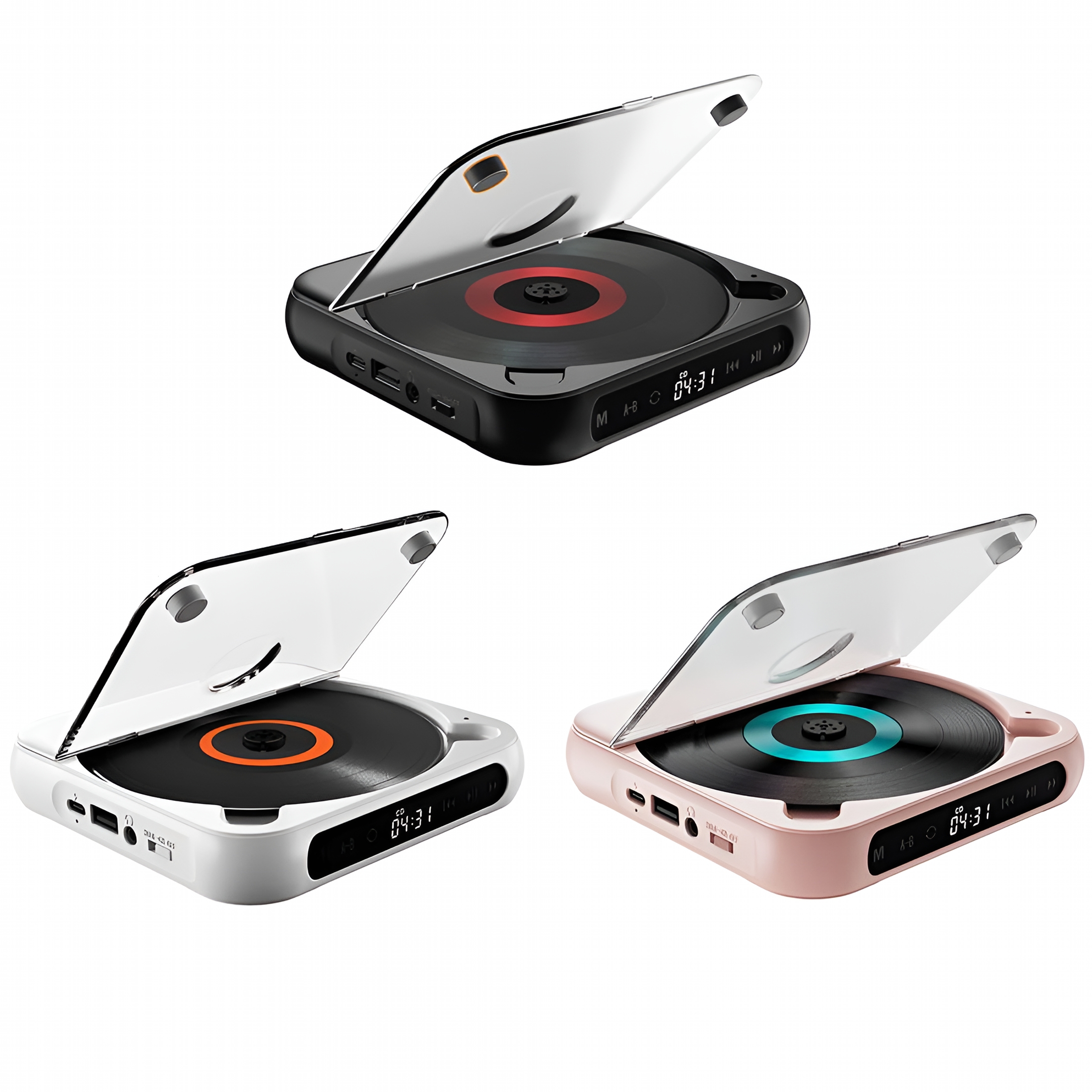 GJX 2026 New Wall Mountable Portable Cd Player with Usb and Aux Car for Home for Kitchen,Bedroom,Office,Garage,Patio