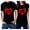 Black, variant on Fesfesfes Men Tops Couples Lover Valentine's Day Short Sleeve T-Shirt Love Letter Print Tops On Sale