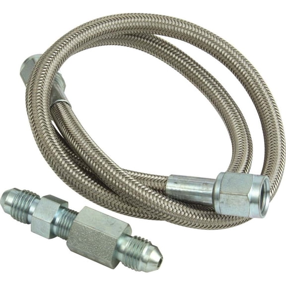 Quickcar Racing Products Gauge Line Kit- 12in Ste el Braided Line and fitt